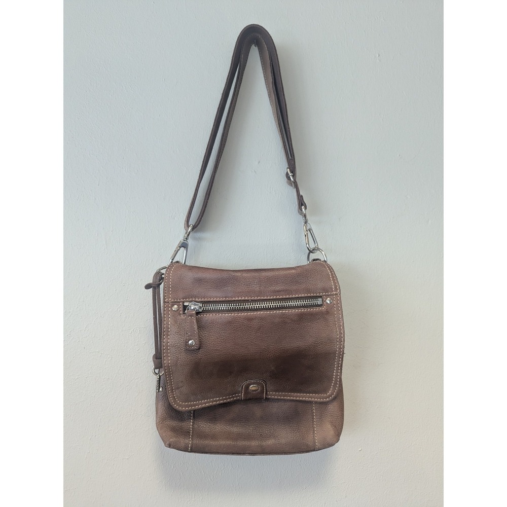 Fossil Women's Handbag Purse Brown Leather Detachable Strap Crossbody Bag ZB2341